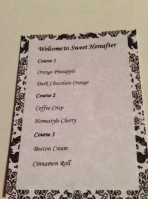 Sweet Hereafter menu