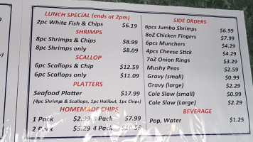 King Fish & Chips menu