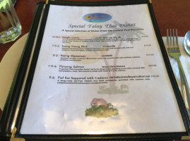 Talay thai restaurant menu
