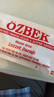 Ozbek Manisa Kebab Salonu menu