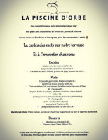 Le Rest'Eau De La Piscine menu
