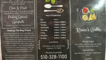 Romo’s Cafe menu