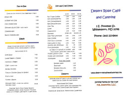 Desert Rose Cafe And Sweet Shoppe menu