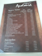 Apolonia menu