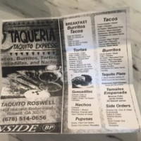 Taquito Express Winward menu
