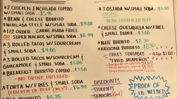 Alfonso’s Mexican Food menu