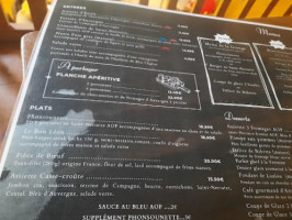 Auberge La Grange Alphonse menu