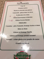 Pizzeria Napoletana menu