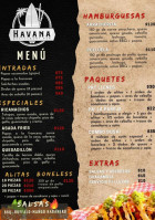 Havana Restaurant Bar menu