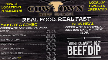 Cowtown Beef Shack menu