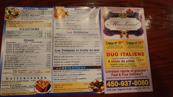 Restaurant Miss Laval menu