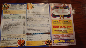 Restaurant Miss Laval menu