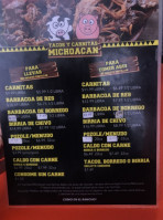 Carnitas Michoacan menu