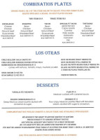 Ponce's Mexican menu