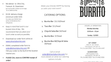 Ohio City Burrito menu