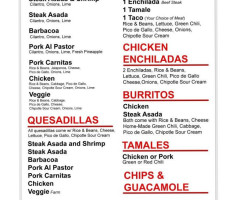 Los Dos Bros Food Truck menu