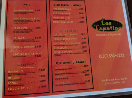 Las Tapatias Taqueria menu