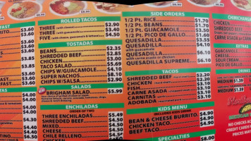 Beto's Mexican Food menu