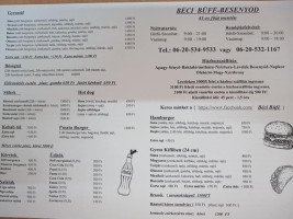 Béci Büfé menu