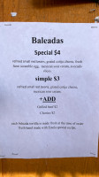 Merendero Estela menu