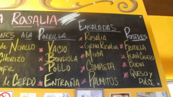 Parrilla la Rosalia menu