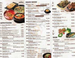 Dawon Korean menu