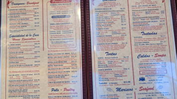 El Señorial Mexican menu