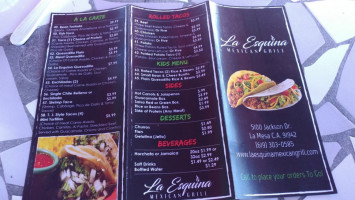 La Esquina Mexican Grill menu