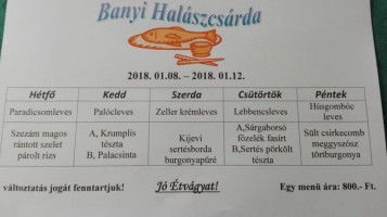 Banyifood menu