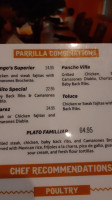 Rangoas Tex-mex Grill menu