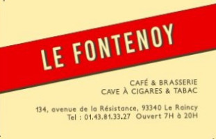 Le Fontenoy menu