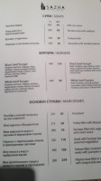 Sazha menu