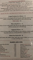 Shabu Mein menu