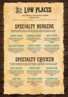 Low Places And Grill menu