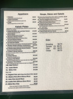 Arthurs Garden menu