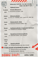 Pató Pál Reštaurácia menu