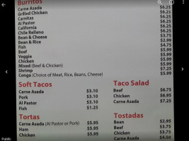 Raliberto's Taco Shop menu