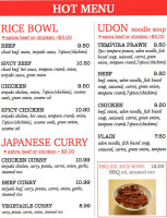 Sakura Sushi & Japanese Grocery menu