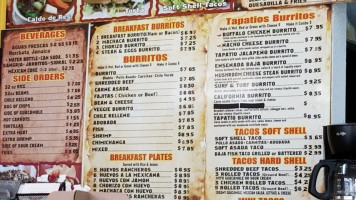 Los Tapatios Mexican Food menu