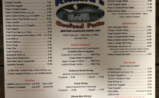Richard's Seafood Patio menu