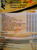 Pizzeria Mamma Mia menu