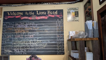 The Lions Head Smoke Brew Pub menu