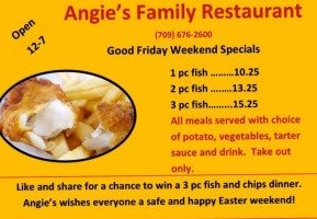 Angie's Family menu