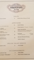 Aristotle's Steak Seafood House menu