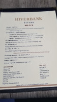 Riverbank Bistro menu