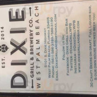 Dixie Grill menu
