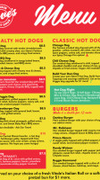Steve's Hot Dogs Tower Grove menu