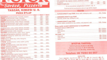 Török Pizza Çetin menu