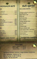 Finomságok Büfé menu