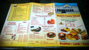 Toma's Coney Island menu
